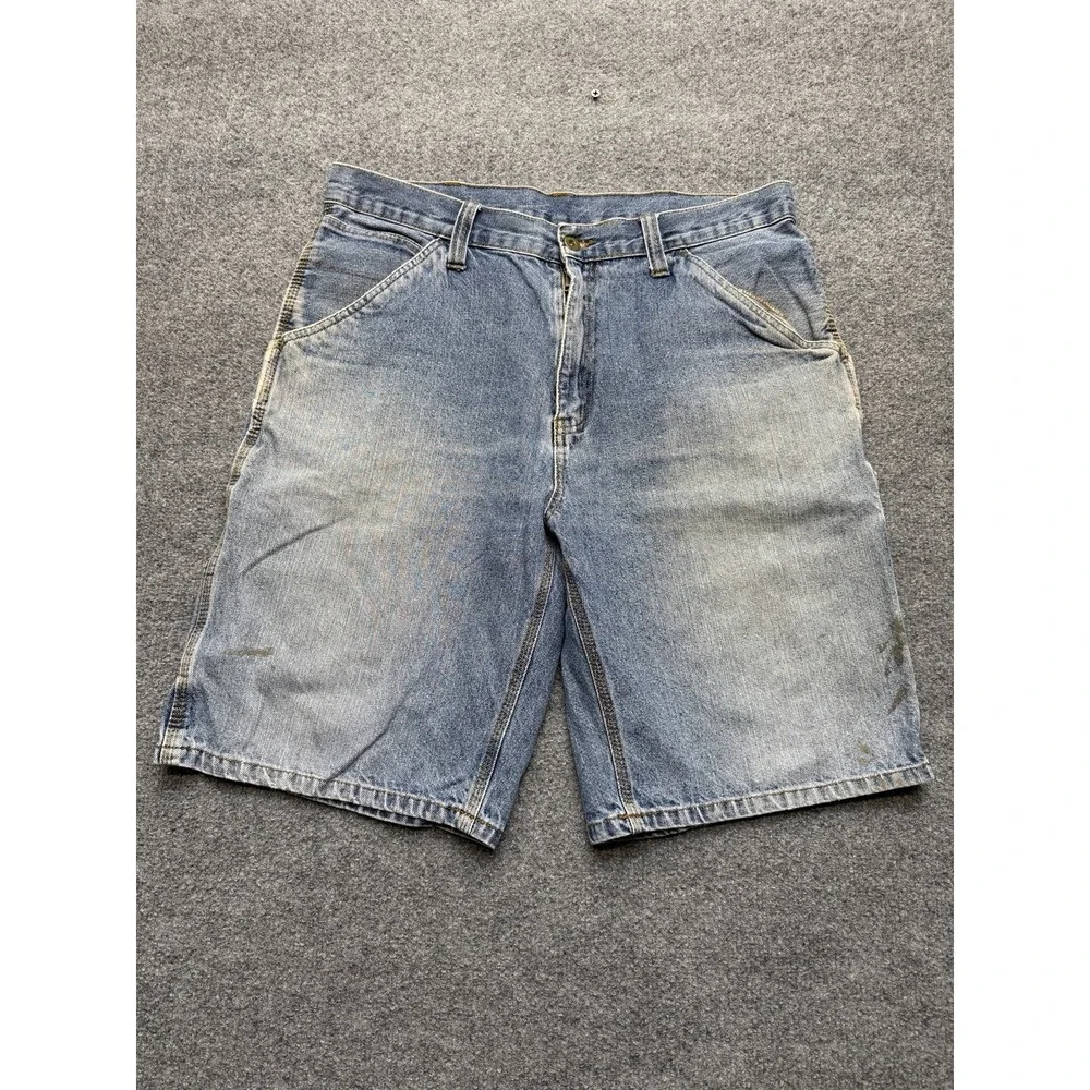 Faded Glory Y2K Jean Shorts Size‎ 34 Distressed Denim